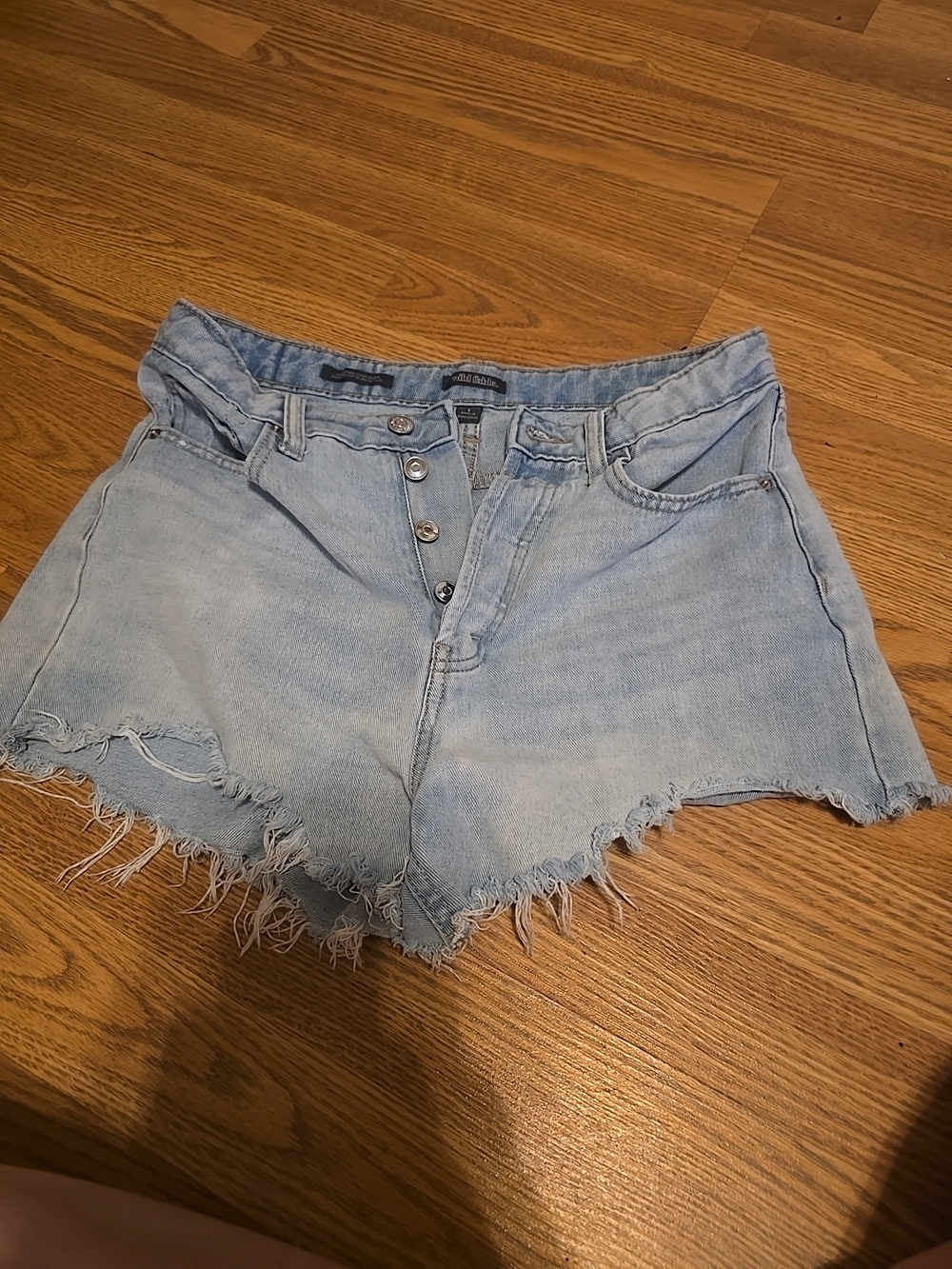 wild fable Light Wash Distressed Button-Fly Denim Shorts